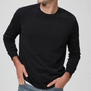 Paige Men Size M Black Cotton Wool Knit Pullover Crew Neck Champlin Sweater